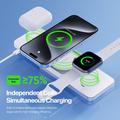 Duzzona W19 15W 3-in-1-magneettinen langaton latausasema - MagSafe-yhteensopiva - valkoinen