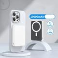 E61B 10000mAh:n magneettinen varavirtalähde, 20W:n USB-C-pikalataus - valkoinen