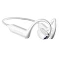 E900 avoimella korvarakenteella varustetut, ilman kautta äänen välittävät langattomat kuulokkeet kameralla - valkoiset