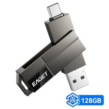 EAGET CF33 2-in-1 USB 3.2 Type-A/USB-C -muistitikku – 128 Gt – musta
