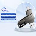 EAGET CF33 2-in-1 USB 3.2 Type-A/USB-C -muistitikku – 128 Gt – musta