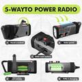 EM06-aurinkokäyttöinen hätäradio, jossa on 2000mAh:n varavirtalähde, taskulamppu ja SOS-hälytys