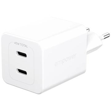 Empower by PanzerGlass Turbo 45W USB-C GaN -pikalaturi - valkoinen