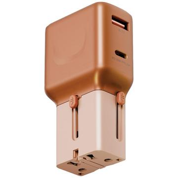 Energea TravelGo Adapter 35 - US, UK, AU, EU, PD 35W - oranssi väri