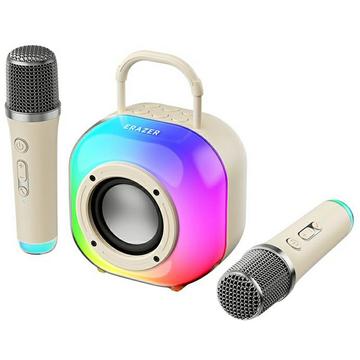 Erazer K20 Bluetooth-karaokekaiutin, 2 mikrofonia - beige