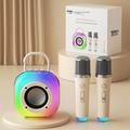 Erazer K20 Bluetooth-karaokekaiutin, 2 mikrofonia - beige