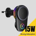Essager 15W:n magneettinen langaton laturi ja autoteline tuuletuspuhaltimella - MagSafe-yhteensopiva - musta