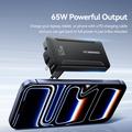 Essager 65W GaN-pikalaturi, erittäin ohut - 2x USB-C, USB-A - musta