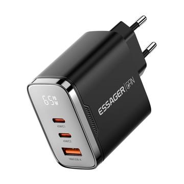 Essager ES-CD64 65W GaN-seinälaturi - 3 liitäntää - musta