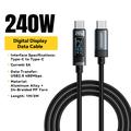 Essager ES-X47 240W:n USB-C-kaapeli digitaalisella näytöllä - 1m - musta