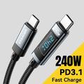 Essager ES-X47 240W:n USB-C-kaapeli digitaalisella näytöllä - 1m - musta