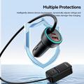 Essager F789 135W:n takapenkille asennettava autolaturi - 2x USB-C-kaapelia, 4x USB-C-, 2x USB-A-liitäntää - 1.5m - musta