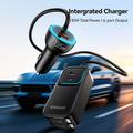 Essager F789 135W:n takapenkille asennettava autolaturi - 2x USB-C-kaapelia, 4x USB-C-, 2x USB-A-liitäntää - 1.5m - musta