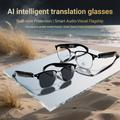 F20 Älykkäät AI-lasit, joissa on käännös, Bluetooth-musiikki/puhelut - UV-suojaus - musta