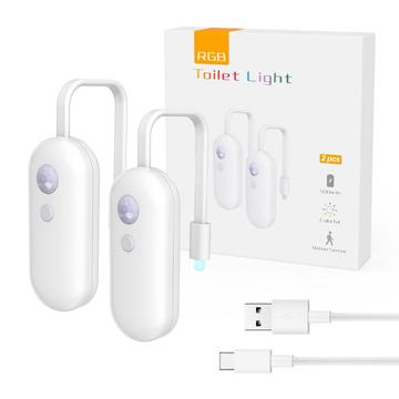 F27 RGB-liiketunnistimella varustettu wc-yövalo - 2 kpl - valkoinen