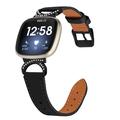 Fitbit Versa 3/Sense -tyylikäs nahkahihna strassikivillä