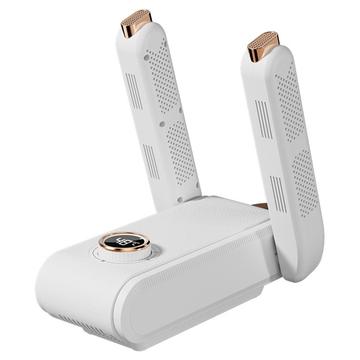 Kokoontaitettava kaksivartinen kenkäkuivain ajastimella - 360 asteen lämpökierto