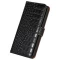 Crocodile Nokia X30 Lompakkomallinen Nahkakotelo kanssa RFID - Musta