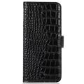 Crocodile Nokia X30 Lompakkomallinen Nahkakotelo kanssa RFID - Musta