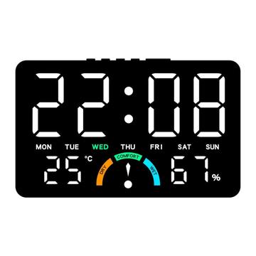 GH9007 LED-digitaalinen herätyskello kosteusnäytöllä – musta