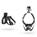 GP197 Säädettävä koiran valjaiden rintaremmi action-kameralle - musta