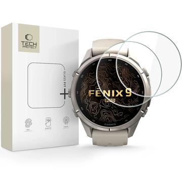 Garmin Fenix 9 Pro Tech-Protect Glass Fit+ Panssarilasi - 43mm - 2 kpl. - Kirkas