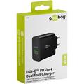 Goobay 45W USB-C PD GaN -kaksoisnopealaturi - musta