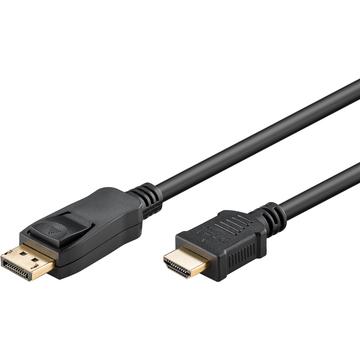 Goobay 4K DisplayPort-HDMI-kaapeli projektorille, televisiolle ja tietokoneelle - 2m - musta