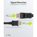 Goobay 4K DisplayPort-HDMI-kaapeli projektorille, televisiolle ja tietokoneelle - 2m - musta