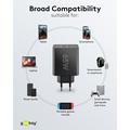 Goobay 65W USB-C PD GaN -kaksoisnopealaturi - musta