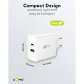 Goobay 65W USB-C PD GaN -kaksoisnopealaturi - valkoinen