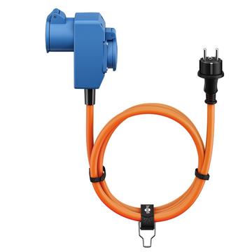 Goobay CEE-sovitinkaapeli - turvapistoke CEE-liittimeen turvapistorasialla - 1.5m