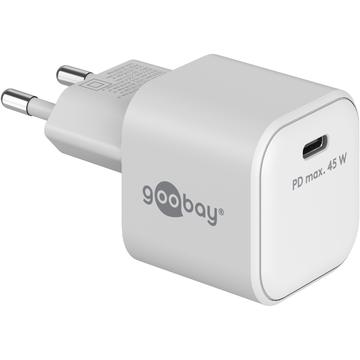 Goobay Nano 45W USB-C PD GaN -pikalaturi - valkoinen