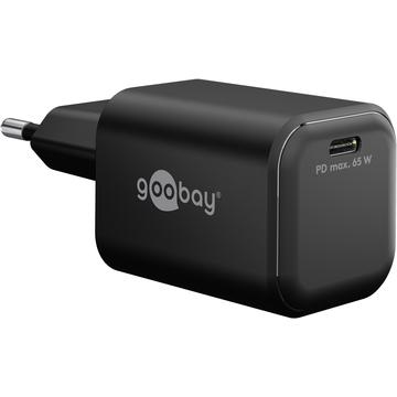 Goobay Nano 65W USB-C PD GaN -pikalaturi - musta