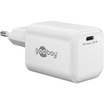 Goobay Nano 65W USB-C PD GaN -pikalaturi - valkoinen