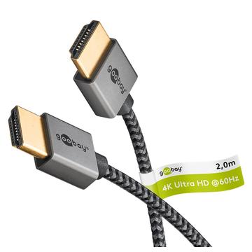 Goobay Plus Slim Slim High Speed HDMI-kaapeli Ethernetillä - 2m