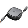 Goobay sisäänvedettävä USB-C-kaapeli - 1m, 15W - musta
