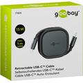Goobay sisäänvedettävä USB-C-kaapeli - 1m, 15W - musta