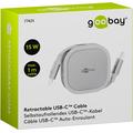 Goobay sisäänvedettävä USB-C-kaapeli - 1m, 15W - valkoinen