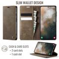 Google Pixel 11/11 Pro Caseme 033 vasikka tekstuuri lompakko tapauksessa RFID-sulku - Kahvi