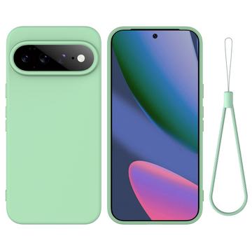 Google Pixel 11 Nestemäinen silikonikotelo käsihihnalla - vihreä