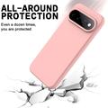 Google Pixel 11 Nestemäinen silikonikotelo käsihihnalla - Pinkki