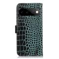 Google Pixel 11 Pro Crocodile Lompakkomallinen Nahkakotelo kanssa RFID - Vihreä
