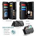 Google Pixel 11 Pro XL CaseMe C36 RFID-suojattu lompakkokotelo - musta
