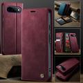 Google Pixel 11 Pro XL Caseme 033 vasikka tekstuuri lompakko tapauksessa RFID-sulku - punainen