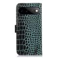 Google Pixel 11 Pro XL Crocodile Lompakkomallinen Nahkakotelo kanssa RFID - Vihreä