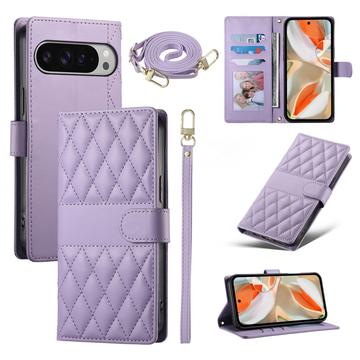 Google Pixel 11 Pro XL Luxury tikattu lompakkokotelo - violetti