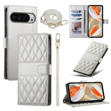 Google Pixel 11 Pro XL Luxury tikattu lompakkokotelo - Beige