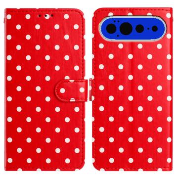Google Pixel 11 Pro XL Lompakkokotelo Pilkullisella Kuosilla - Punainen