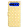 Google Pixel 11 Pro XL Lompakkokotelo Pilkullisella Kuosilla - keltainen